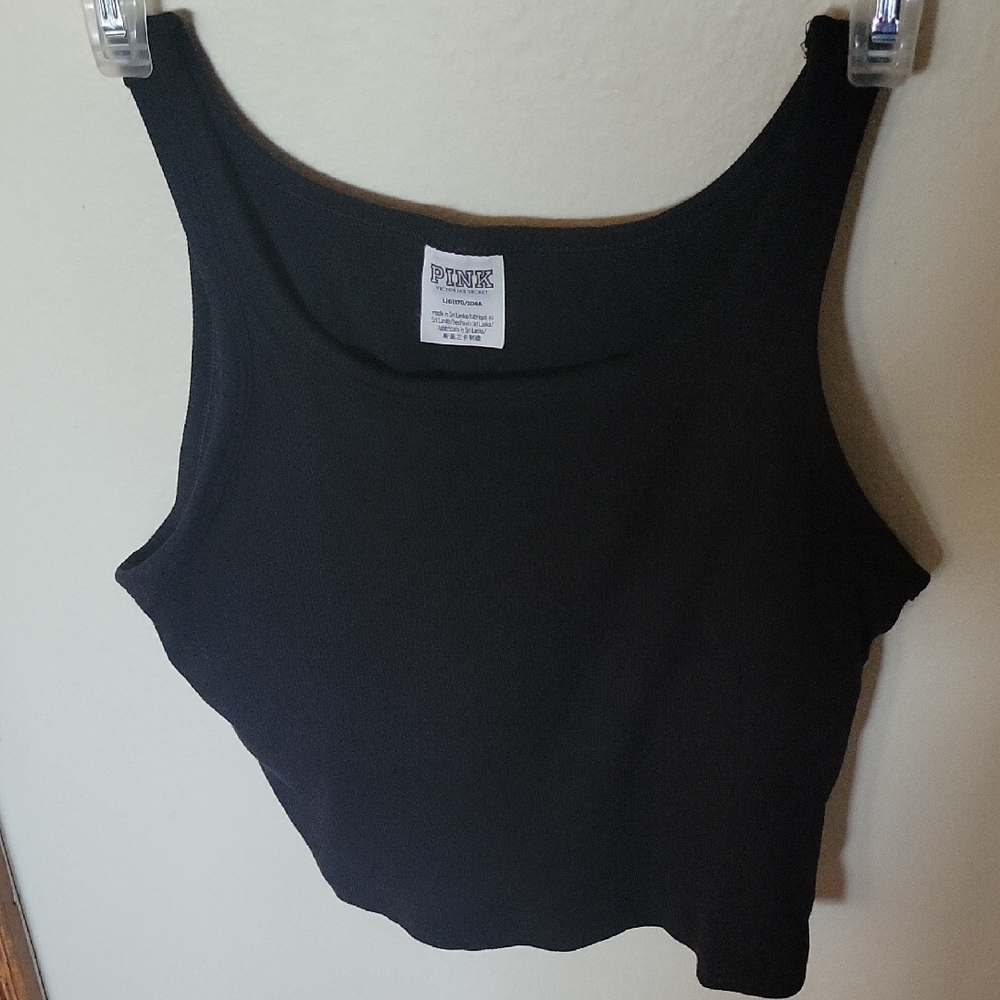 PINK Victoria's Secret Black Women's Crop Top L - Picture 2 of 4
